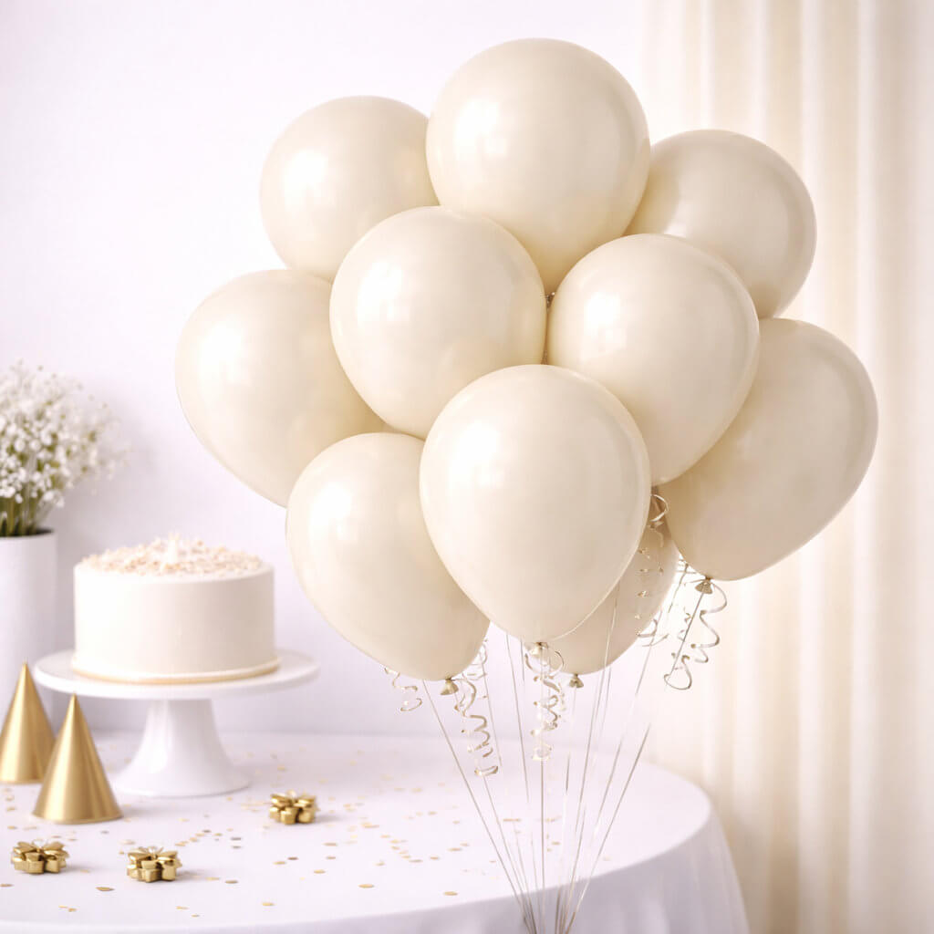 White 30cm party balloons pack of 10 in clear bag for party decorations