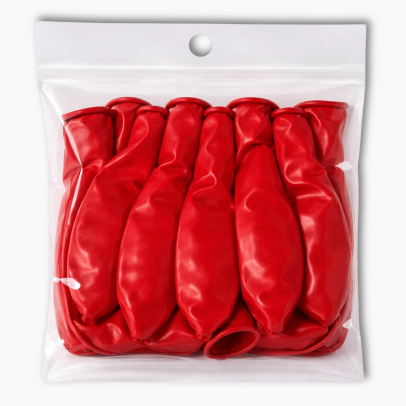 Bright Red 30cm party balloons pack of 10 in clear bag for party decorations