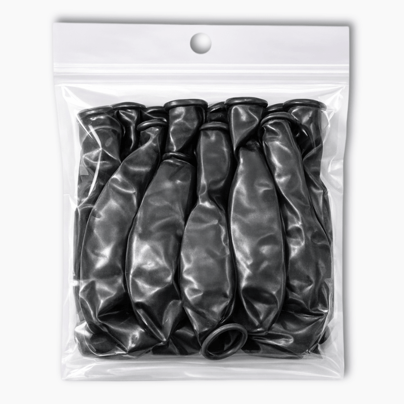 Metallic Black 30cm party balloons pack of 10 in clear bag for party decorations
