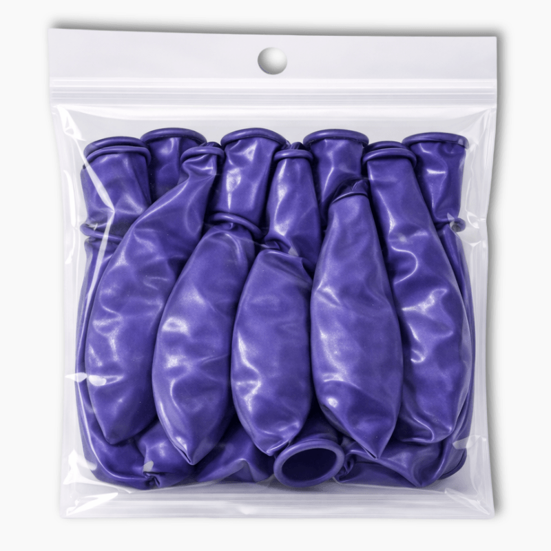 Metallic Purple 30cm party balloons pack of 10 in clear bag for party decorations