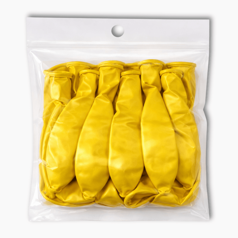 Metallic Yellow 30cm party balloons pack of 10 in clear bag for party decorations