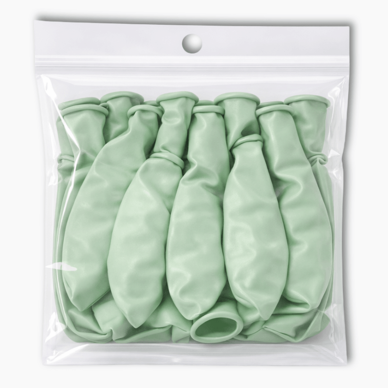 Pastel Green 30cm party balloons pack of 10 in clear bag for party decorations