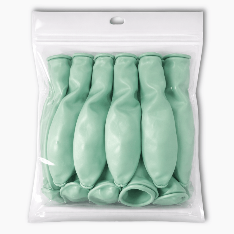 Pastel Tiffany Green 30cm party balloons pack of 10 in clear bag for party decorations