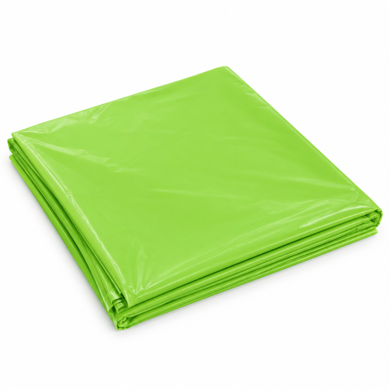 Illustration of a folded Lime Green plastic table cover