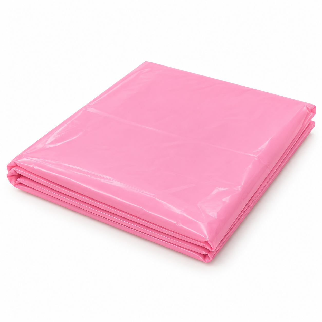Illustration of a folded Lovely Pink plastic table cover
