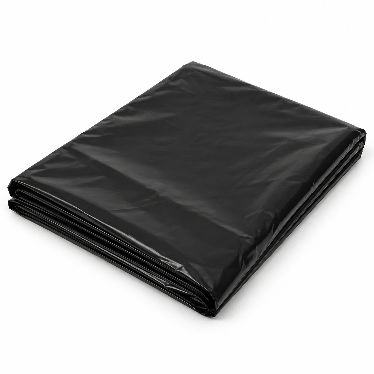 Illustration of a folded Midnight Black plastic table cover