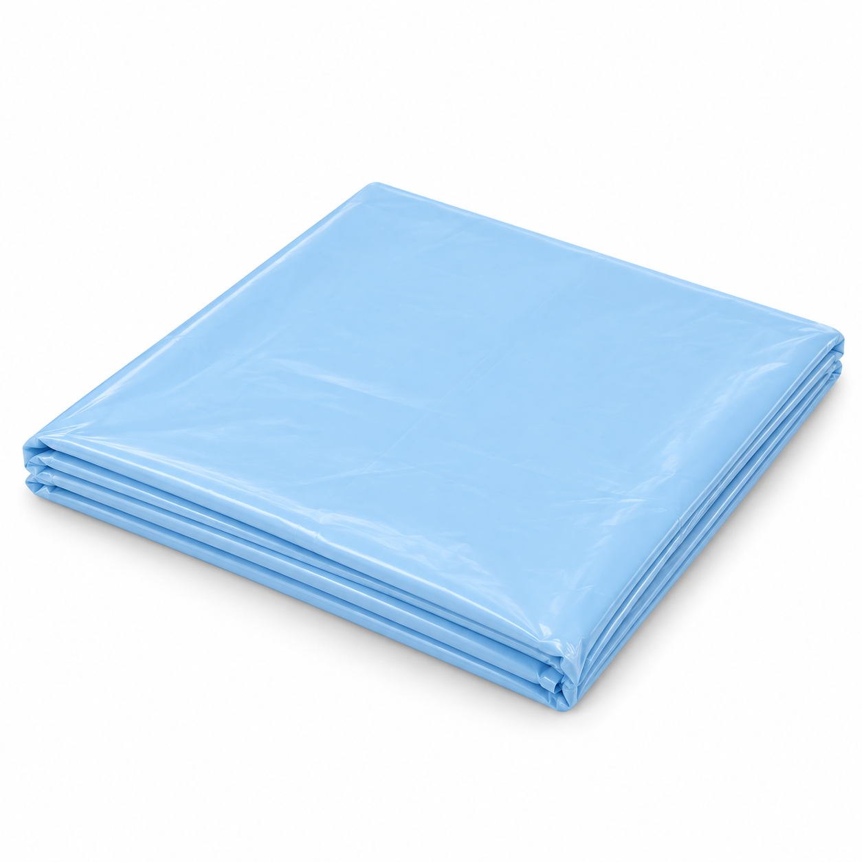 Illustration of a folded Powder Blue plastic table cover
