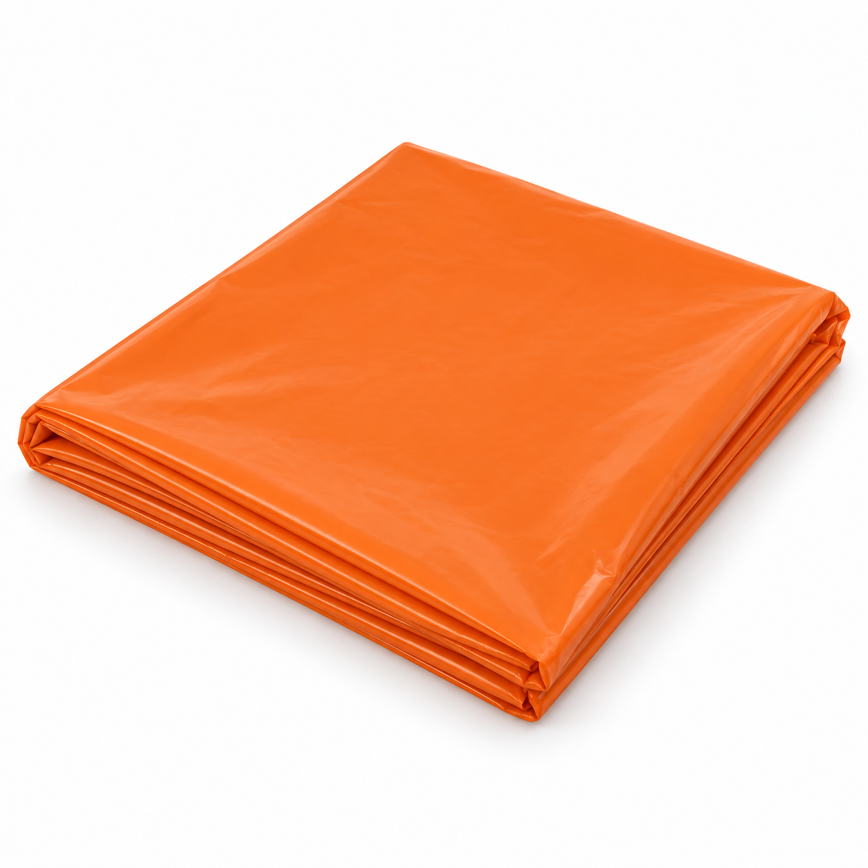 Illustration of a folded Pumpkin Orange plastic table cover