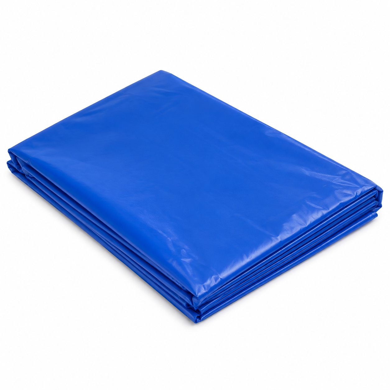 Illustration of a folded Royal Blue plastic table cover