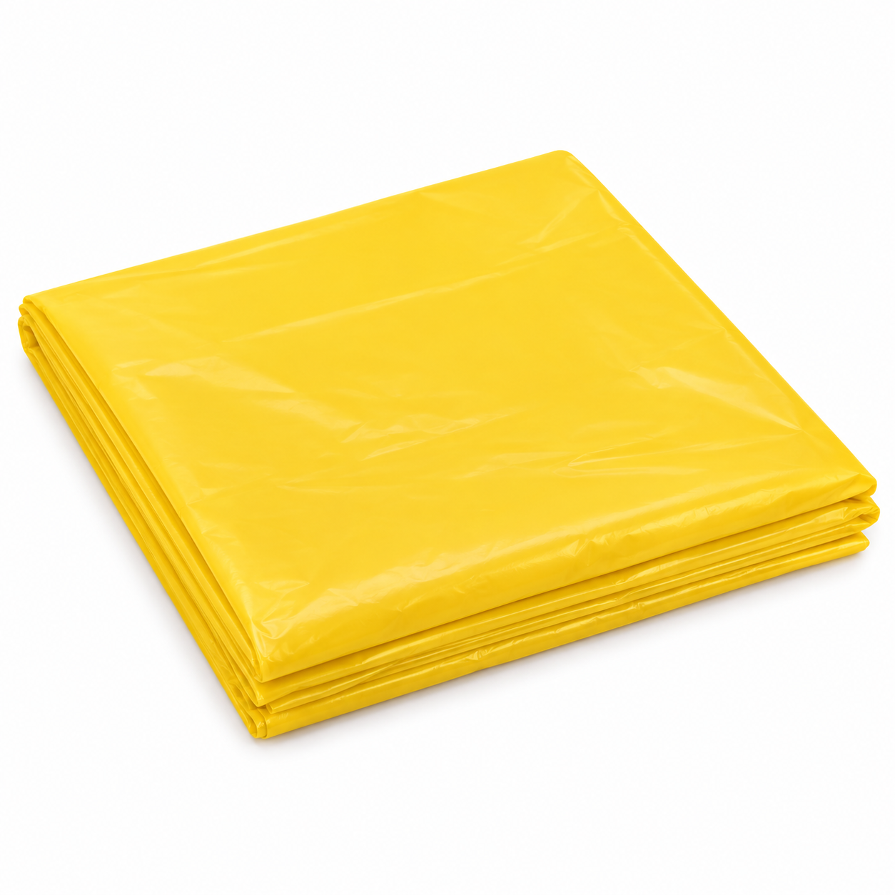 Illustration of a folded Sunflower Yellow plastic table cover