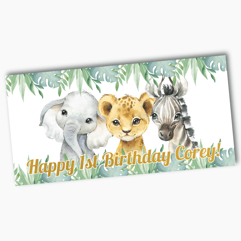 Personalised African Animals Birthday Party Banners