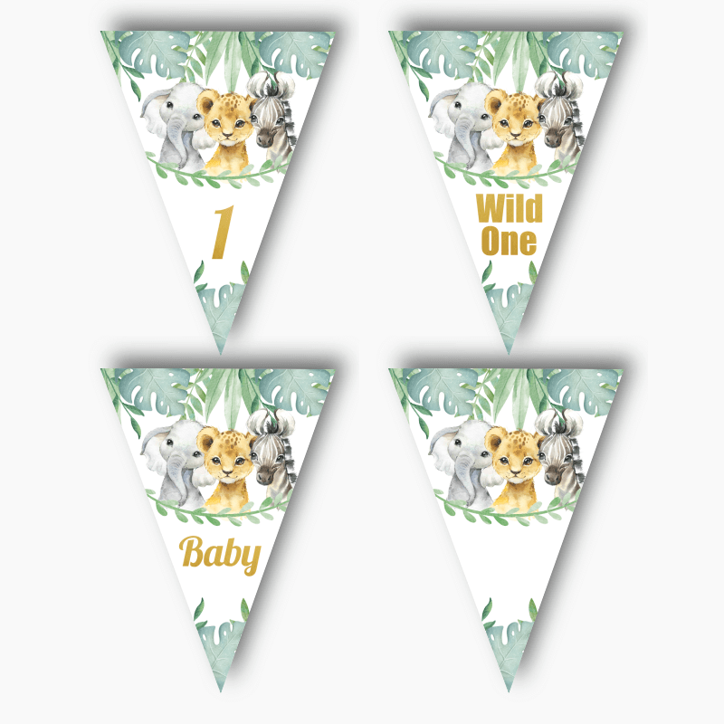Personalised African Animals Party Flag Bunting