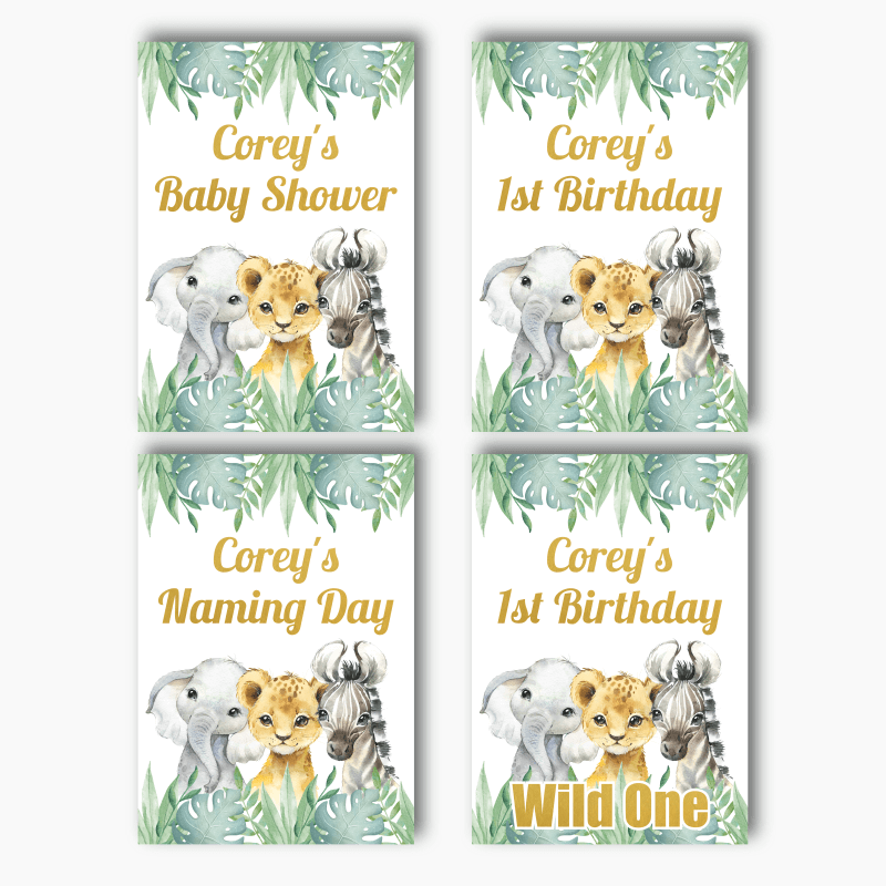 Personalised African Animals Party Posters