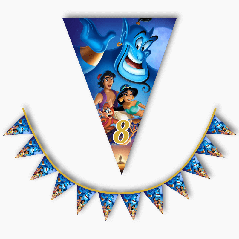 Personalised Aladdin Birthday Party Flag Bunting