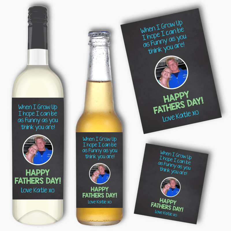 As Funny As You Are Fathers Day Wine & Beer Labels with Photo