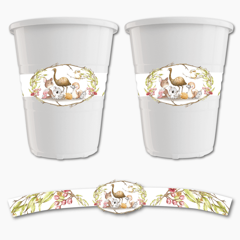 Australian Animals Party Cup Stickers