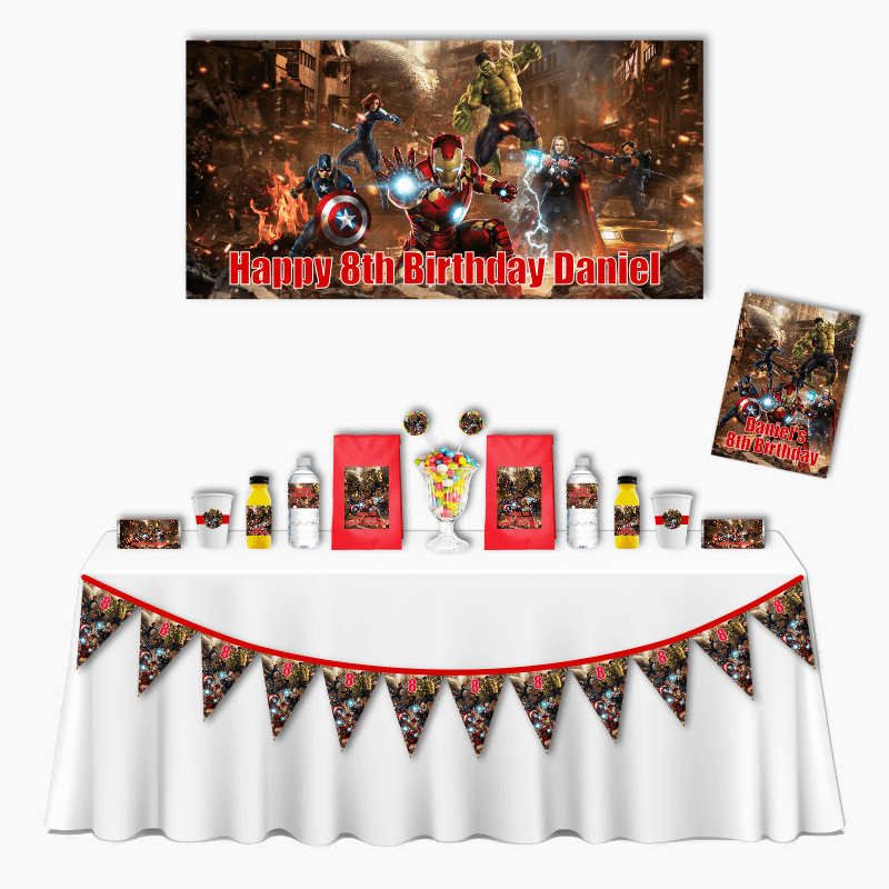 Personalised Avengers Deluxe Birthday Party Pack