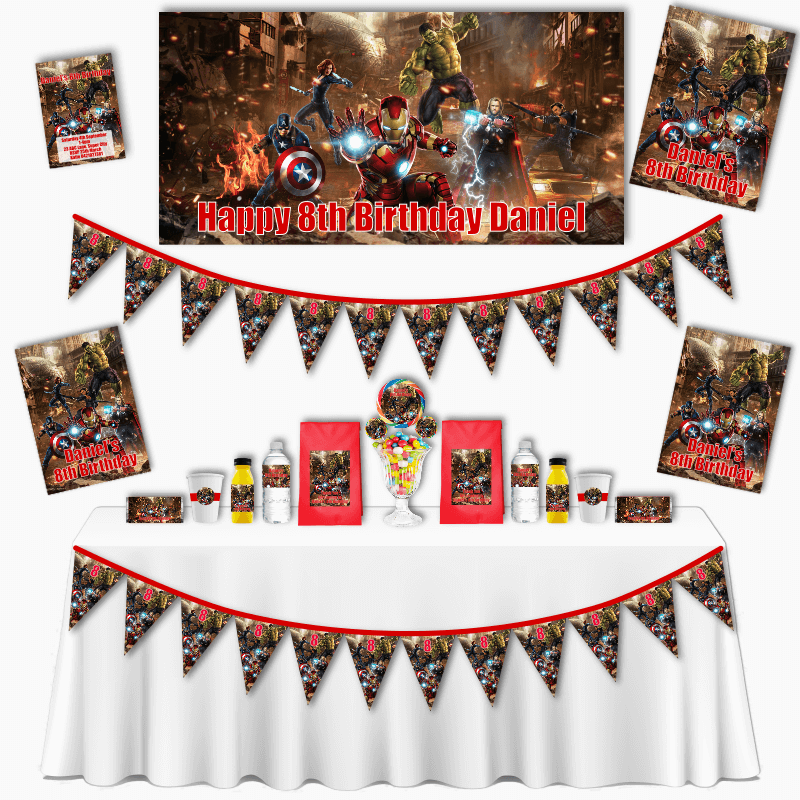 Personalised Avengers Grand Birthday Party Pack