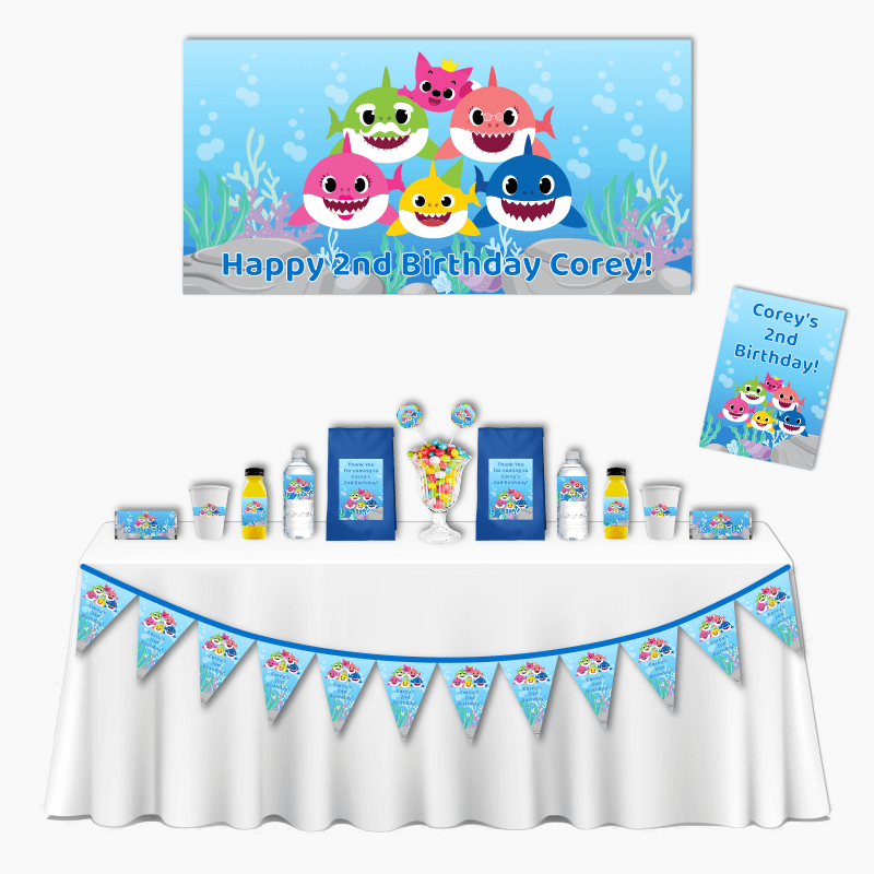 Personalised Baby Shark Deluxe Birthday Party Pack
