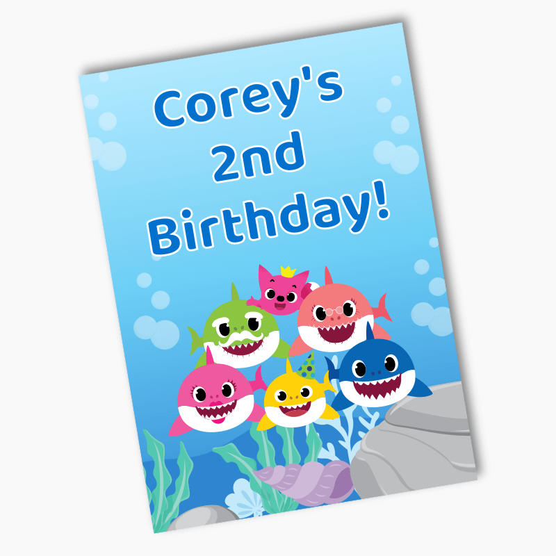 Personalised Baby Shark Birthday Party Posters
