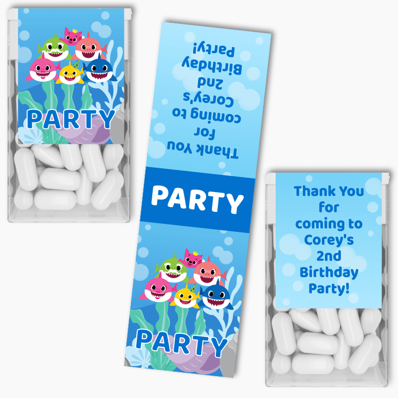 Personalised Baby Shark Birthday Party Tic Tac Labels