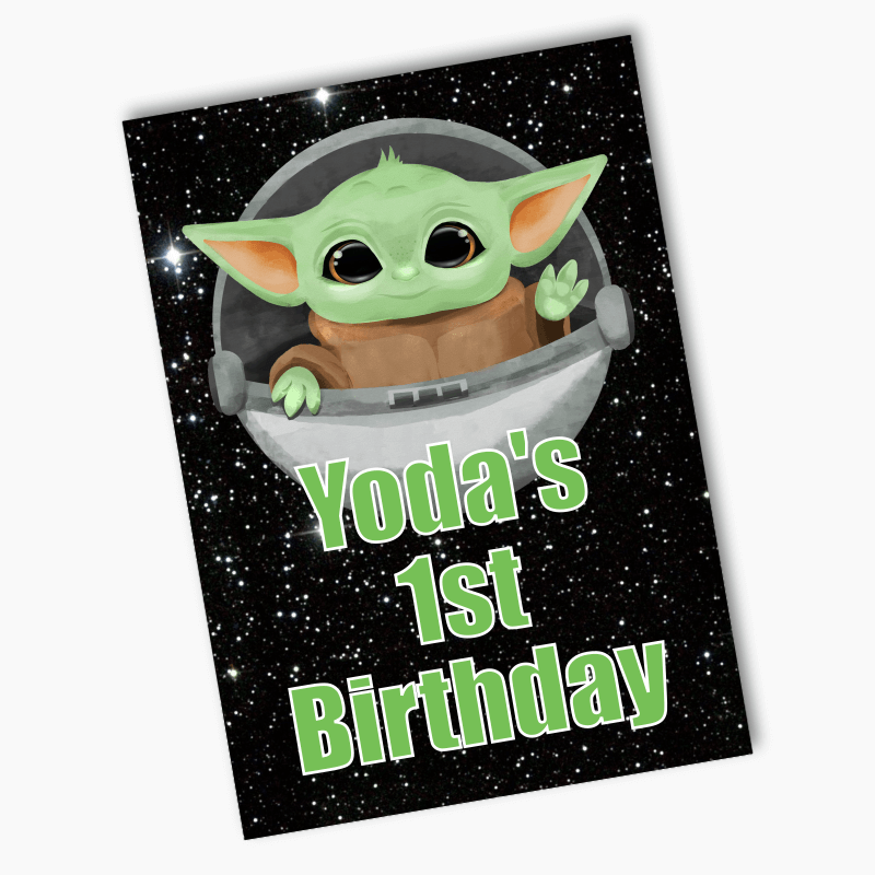 Personalised Baby Yoda Birthday Party Posters