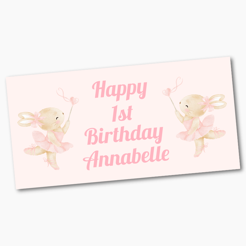 Personalised Ballet Bunny Birthday Party Banners