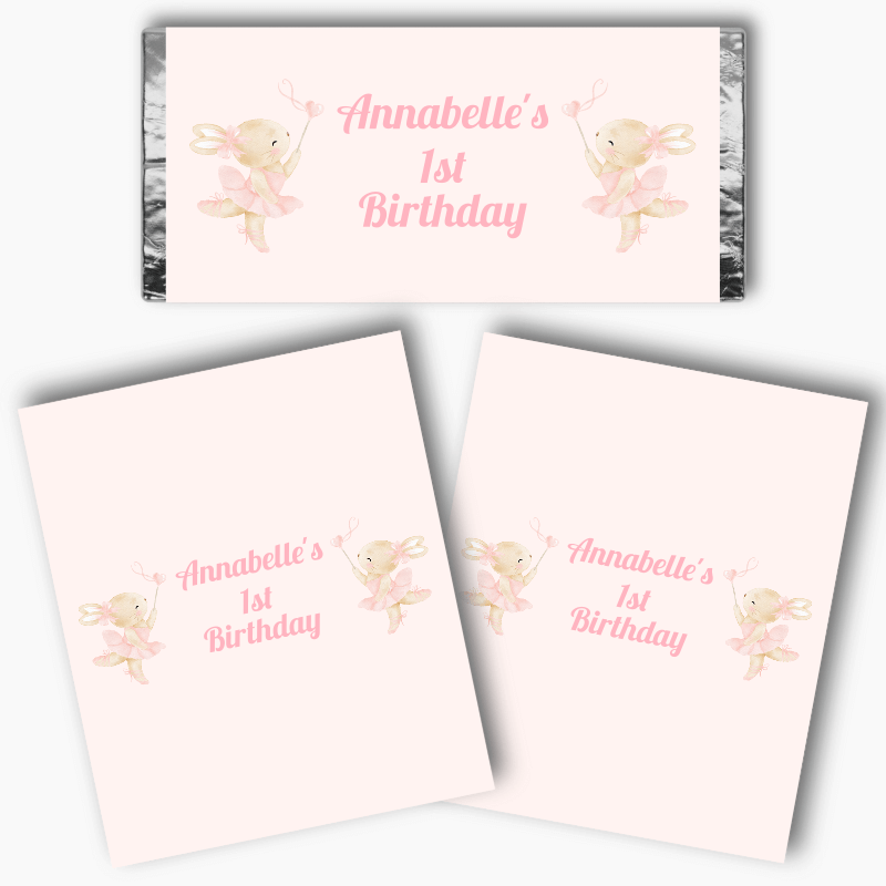 Personalised Ballet Bunny Birthday Party Mini Chocolate Labels