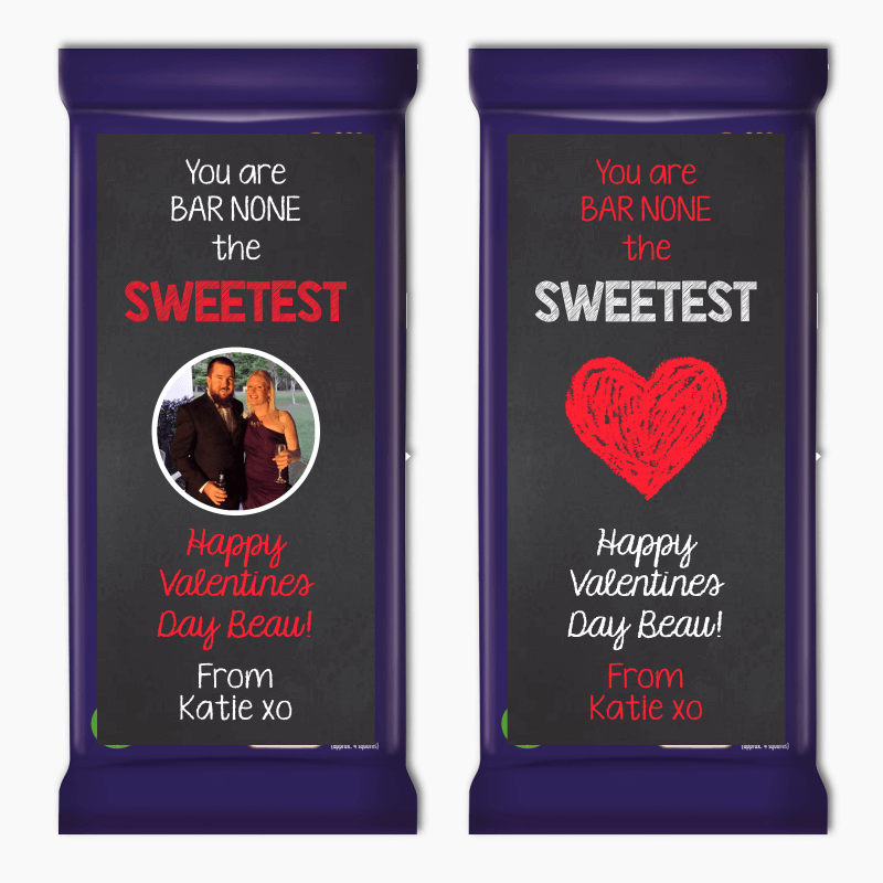 Bar None the Sweetest Valentines Day Gift Cadbury Chocolate Labels