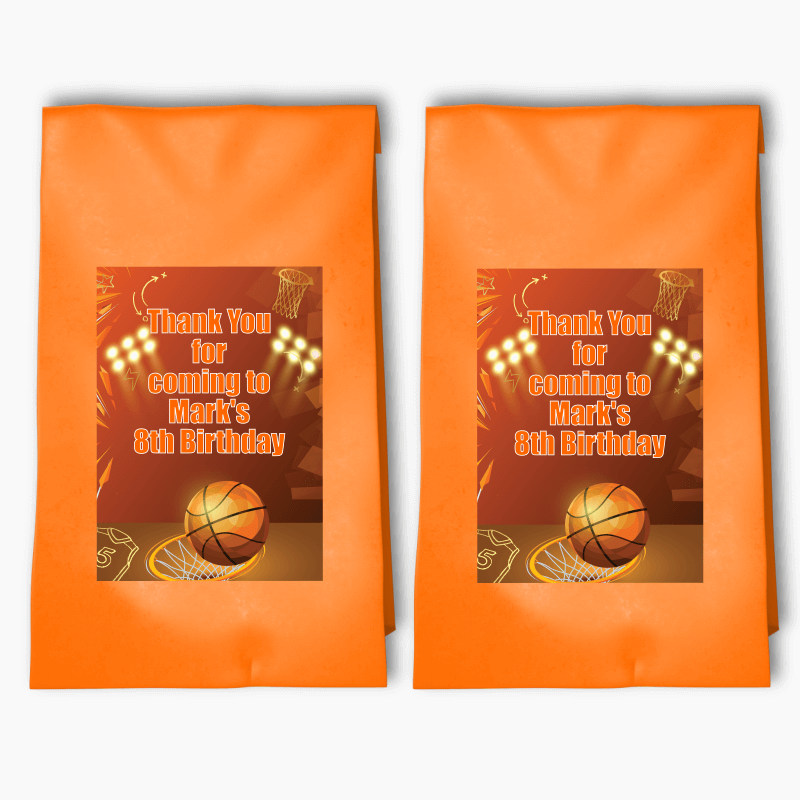 Personalised Basketball Birthday Party Bags &amp; Labels