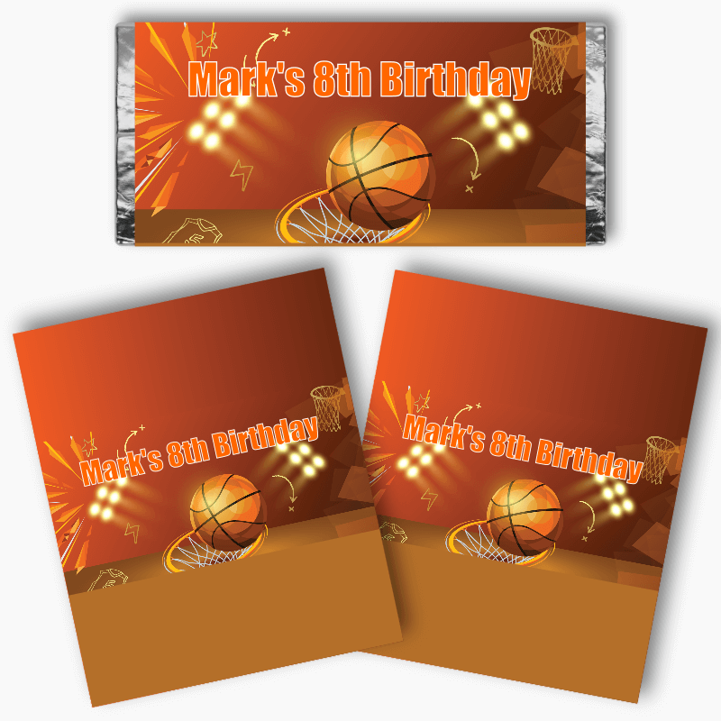 Personalised Basketball Party Mini Chocolate Labels