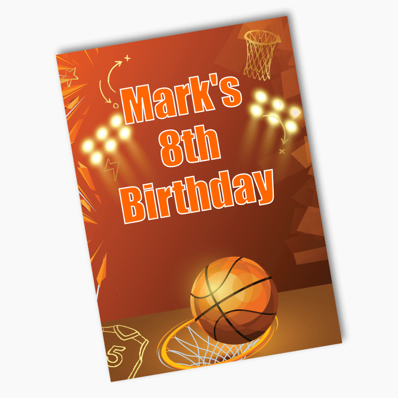Personalised Basketball Birthday Party Posters