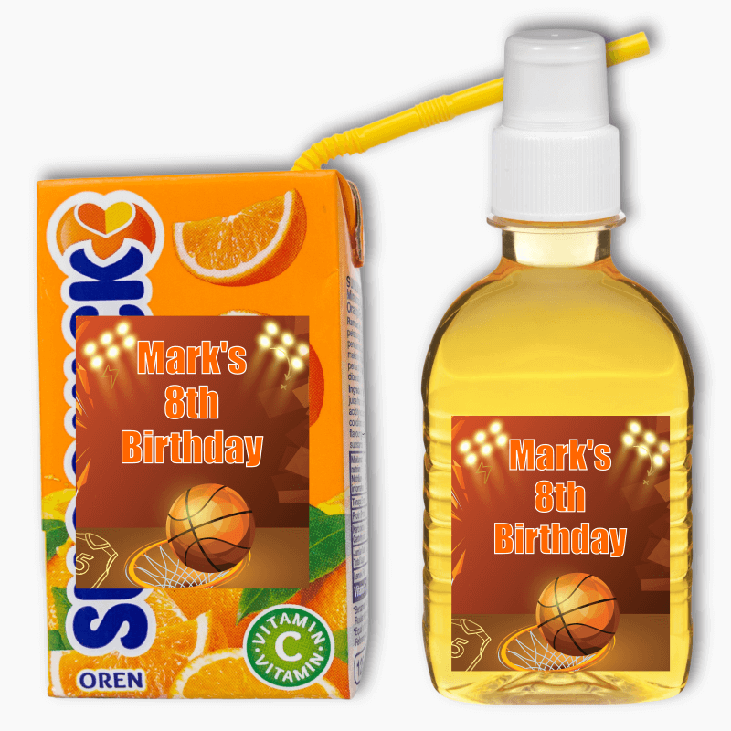 Basketball Birthday Party Rectangle Favour Stickers