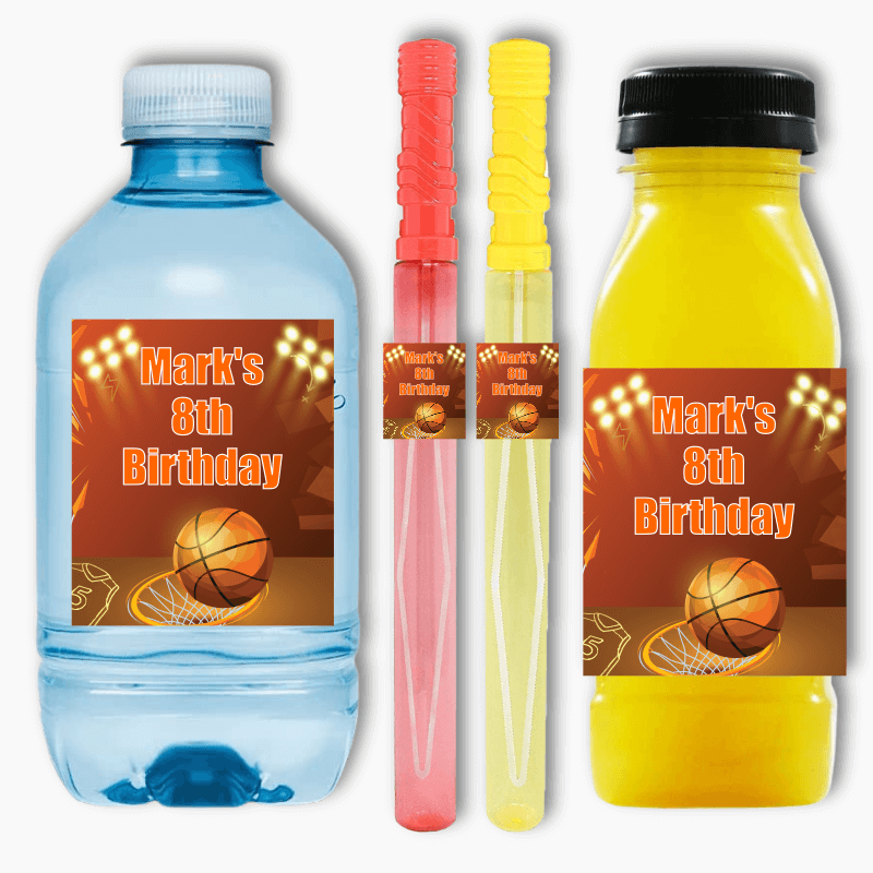 Basketball Birthday Party Rectangle Favour Stickers