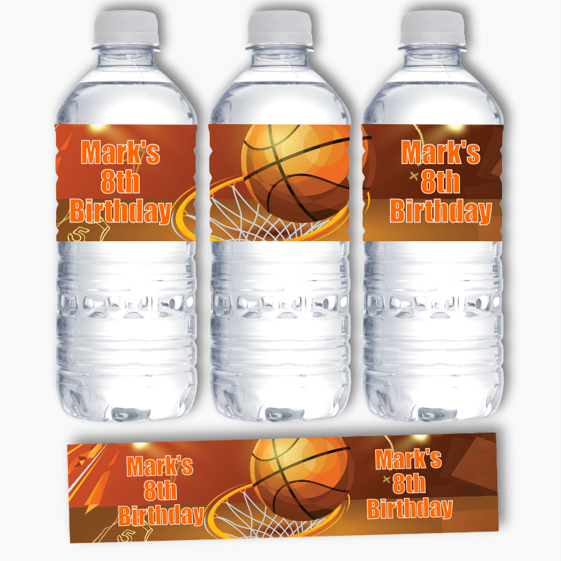 Personalised Basketball Party Water Bottle Labels - Katie J Design and Events personalised-basketball-party-water-bottle-labels-katie-j-design-and-events