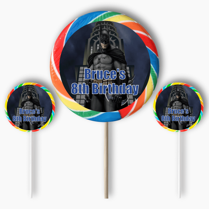 Personalised Batman Birthday Party Round Stickers