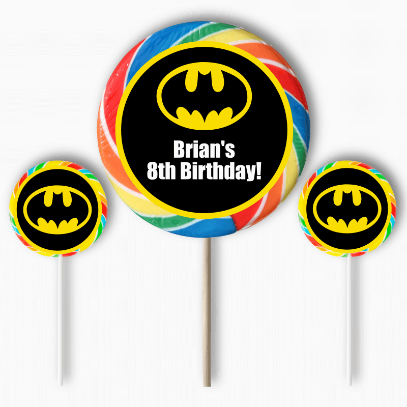 Personalised Batman Logo Party Round Stickers