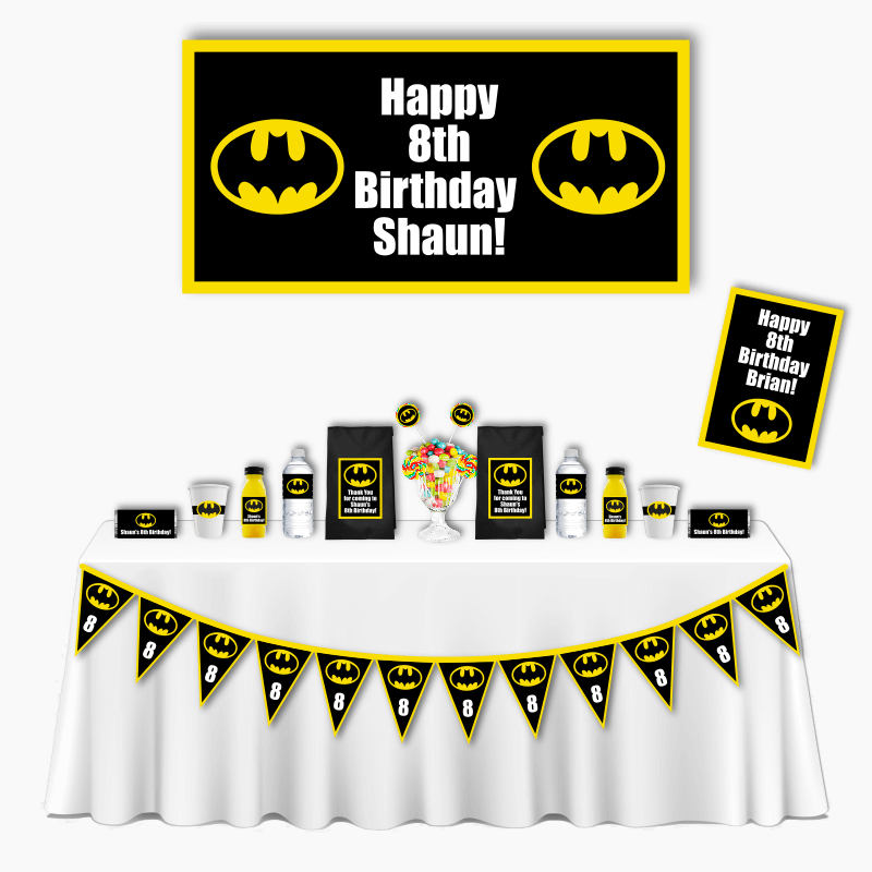 Personalised Batman Logo Deluxe Party Pack