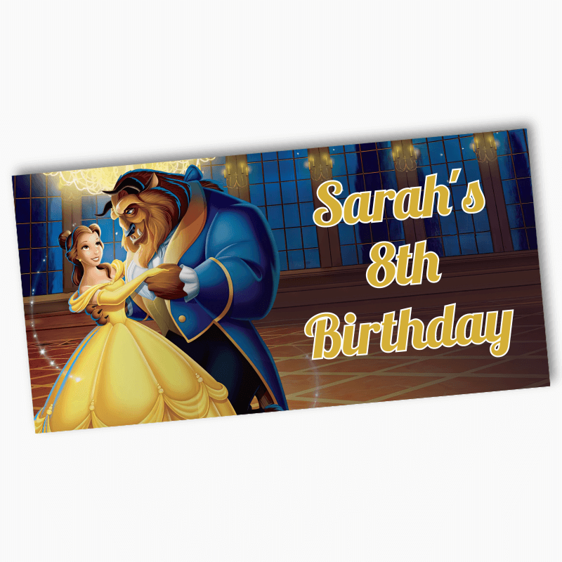 Personalised Beauty and the Beast Party Banners