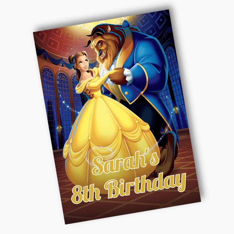 Personalised Beauty and the Beast Birthday Party Posters
