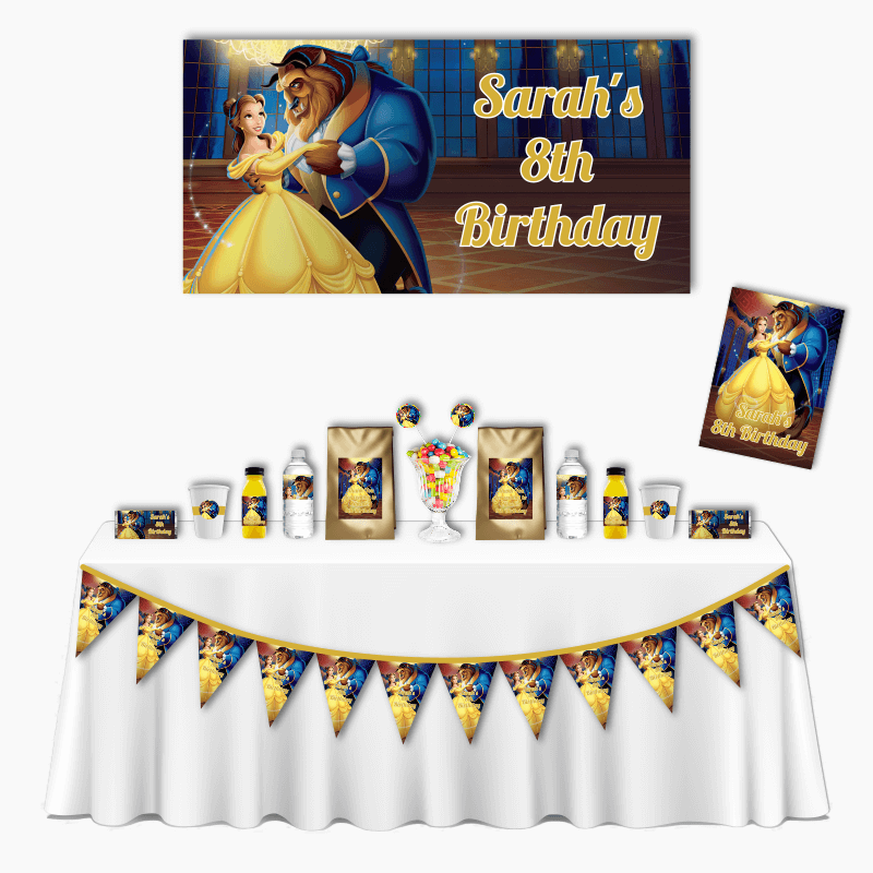 Personalised Beauty and the Beast Deluxe Party Pack