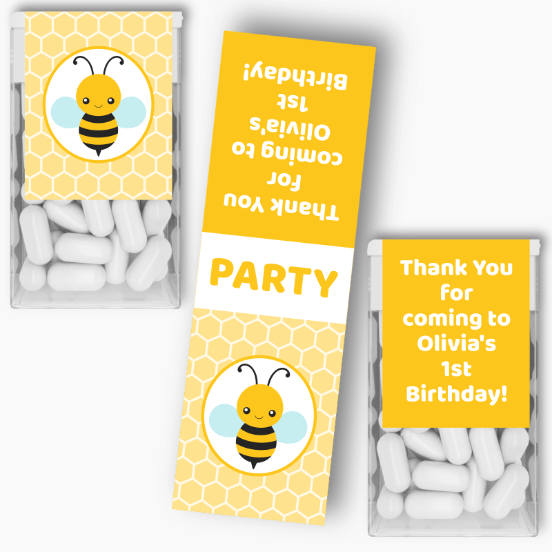 Personalised Buzzy Bee Party Tic Tac Labels
