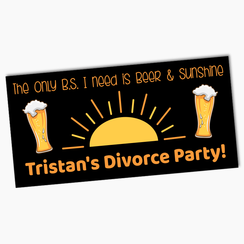 Personalised Beer &amp; Sunshine Divorce Party Banners