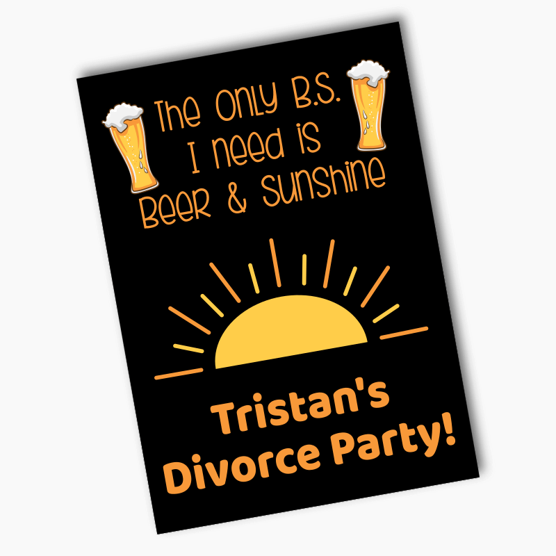 Personalised Beer &amp; Sunshine Divorce Party Posters