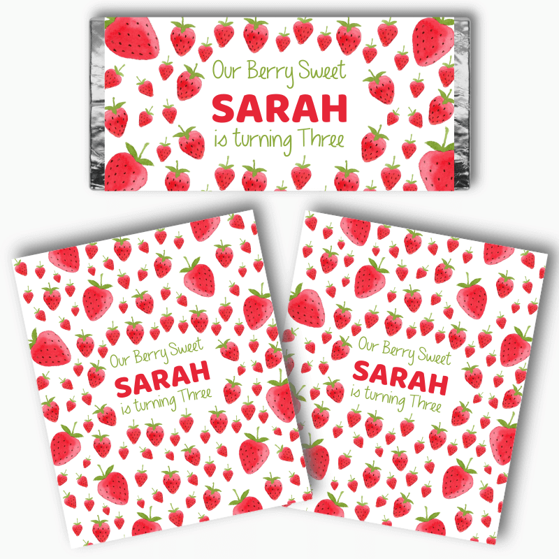 Personalised Berry Sweet Birthday Party Mini Chocolate Labels