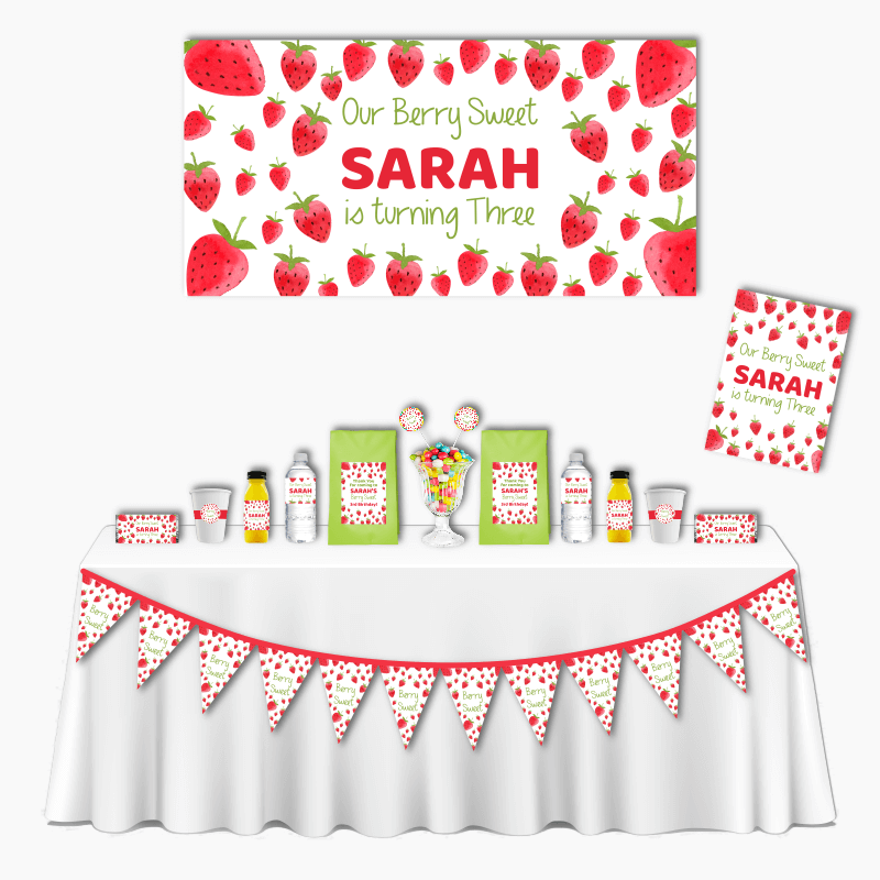 Personalised Berry Sweet Deluxe Birthday Party Decorations Pack
