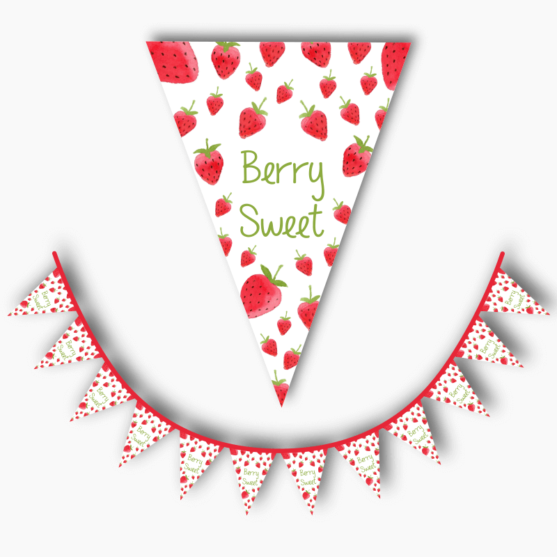 Personalised Berry Sweet Birthday Party Flag Bunting