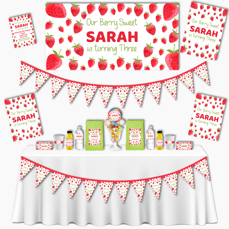 Personalised Berry Sweet Grand Birthday Party Decorations Pack