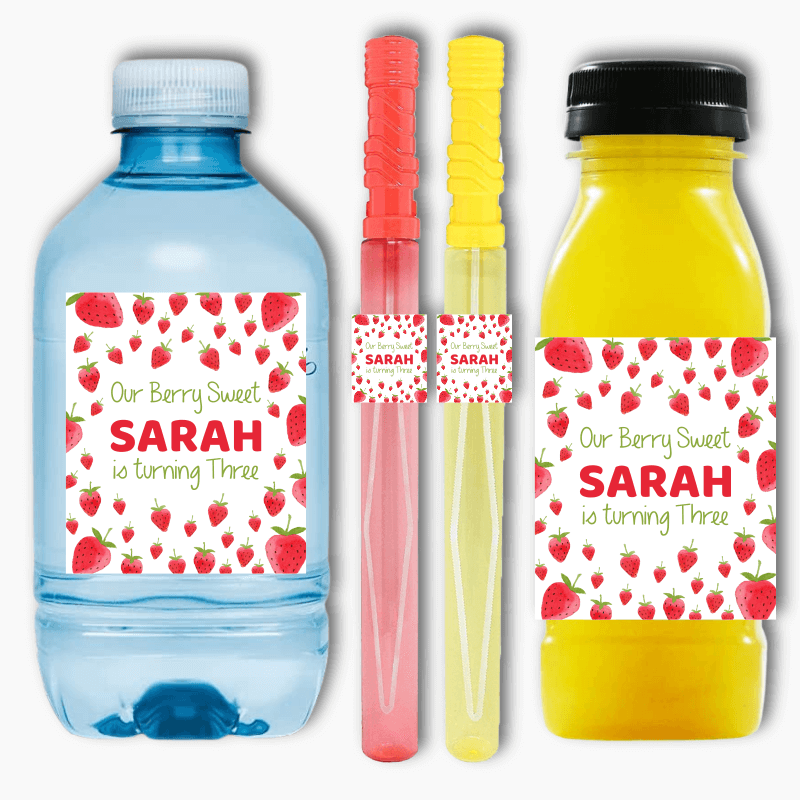 Personalised Berry Sweet Birthday Party Rectangle Stickers