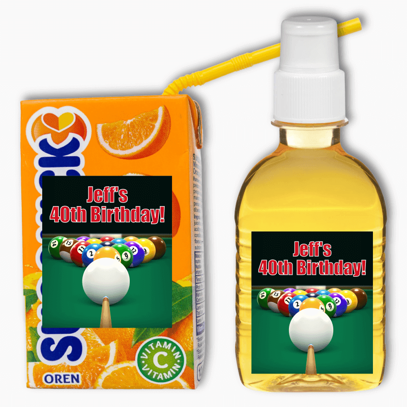 Billiards 8 Ball Birthday Party Rectangle Favour Stickers